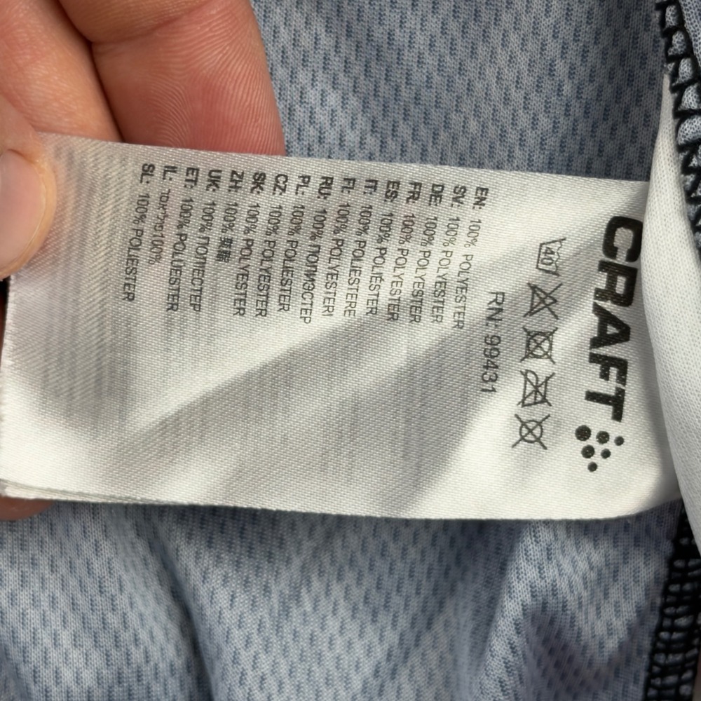 Craft L1 Ventilation Cycling Jersey Black Red White XL 1900696-XF-697 Full Zip - Picture 7 of 8